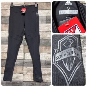 Adidas Climalite Seattle Sounders Fc Leggings Women’s S Black (Inseam 26.5)
